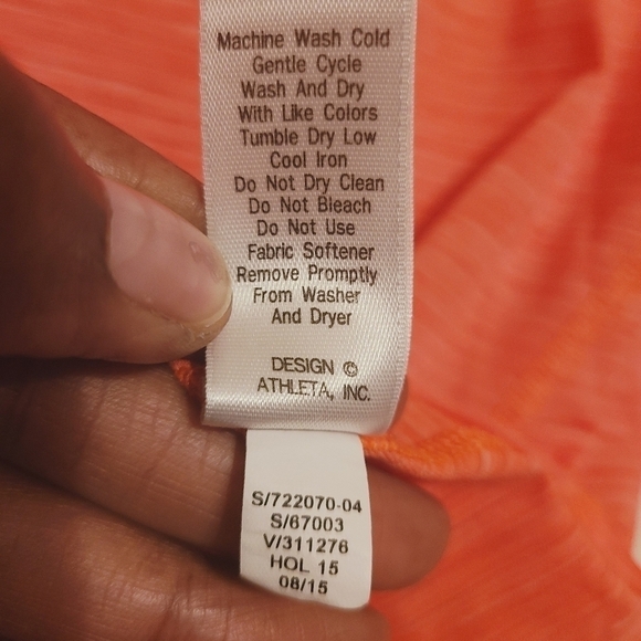 Athleta | Women's Orange Ribbed Cadence Workout Long Sleeve Tee (Size Medium) - Picture 7 of 11